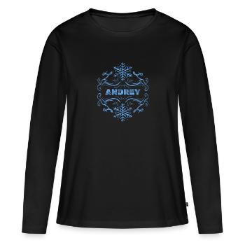 Hiver Andreï - T-shirt manches longues Premium bio Femme - noir - Devant - Julia (174cm)