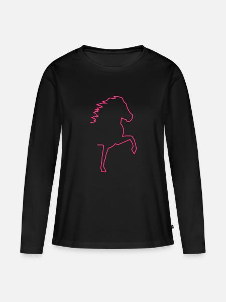 Tölt - Frauen Premium Bio Langarmshirt - Schwarz