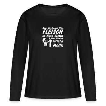 viande - T-shirt manches longues Premium bio Femme - noir - Devant - Julia (174cm)