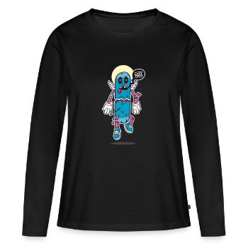 the last skateboard trick - T-shirt manches longues Premium bio Femme - noir - Devant - Julia (174cm)