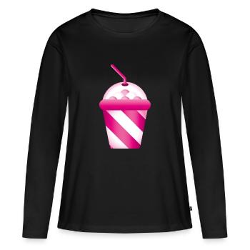 Smiley Shake - Frauen Premium Bio Langarmshirt - Schwarz - Vorne - Julia (174cm)