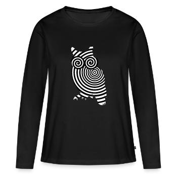 hile illusion yeux illusion optique - T-shirt manches longues Premium bio Femme - noir - Devant - Julia (174cm)