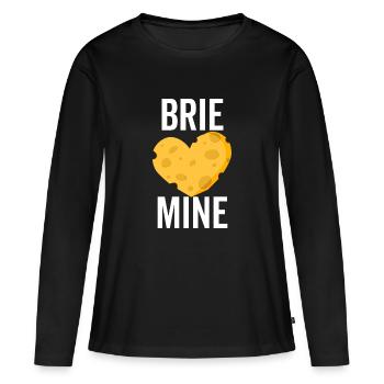 Brie Mine - T-shirt manches longues Premium bio Femme - noir - Devant - Julia (174cm)