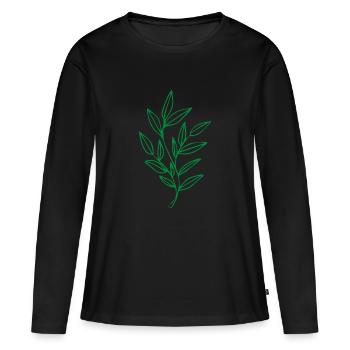 Flower Flower Plant - Women's Premium Organic Long Sleeve Shirt - black - Front - Julia (174cm)