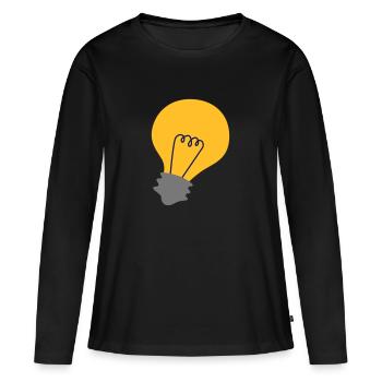 ampoule - T-shirt manches longues Premium bio Femme - noir - Devant - Julia (174cm)