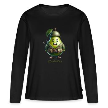 @SoldierPear - Women's Premium Organic Long Sleeve Shirt - black - Front - Julia (174cm)