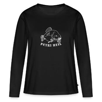 Petri Heil - Frauen Premium Bio Langarmshirt - Schwarz - Vorne - Julia (174cm)