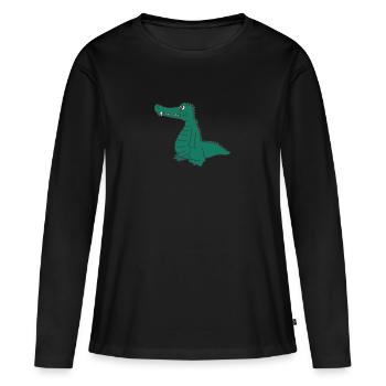 Croco 28 - T-shirt manches longues Premium bio Femme - noir - Devant - Julia (174cm)
