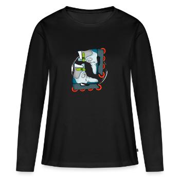 Inline Skates Skater Logo - T-shirt manches longues Premium bio Femme - noir - Devant - Julia (174cm)