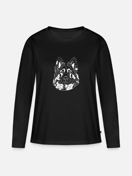 Altdeutscher Schäferhund - Harzer Fuchs Mix - Frauen Premium Bio Langarmshirt - Schwarz