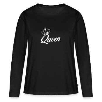 queen - Women's Premium Organic Long Sleeve Shirt - black - Front - Julia (174cm)