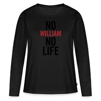 Pas de William Pas de vie - T-shirt manches longues Premium bio Femme - noir - Devant - Julia (174cm)