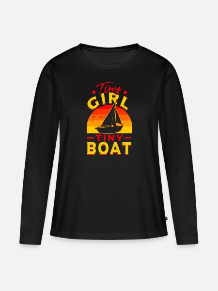 Kleines Mädchen Kleines Boot Segelschule Ostsee - Premium økologisk langærmet T-shirt til kvinder - sort
