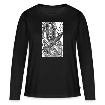 Rastafari - T-shirt manches longues Premium bio Femme - noir - Devant - Julia (174cm)