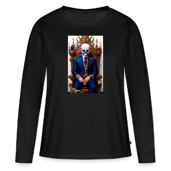 ŒUVRE Trône de crâne - T-shirt manches longues Premium bio Femme - noir - Devant - Julia (174cm)