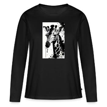 Giraffe: Gentle Giants - Women's Premium Organic Long Sleeve Shirt - black - Front - Julia (174cm)