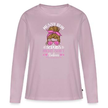 Nurse Baby Maternity Nurse - Women's Premium Organic Long Sleeve Shirt - dusky pink - Front - Julia (174cm)