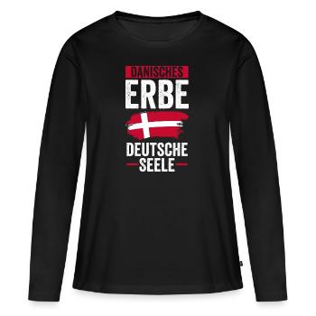 Danois Danemark - T-shirt manches longues Premium bio Femme - noir - Devant - Julia (174cm)