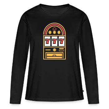 Casino - T-shirt manches longues Premium bio Femme - noir - Devant - Julia (174cm)