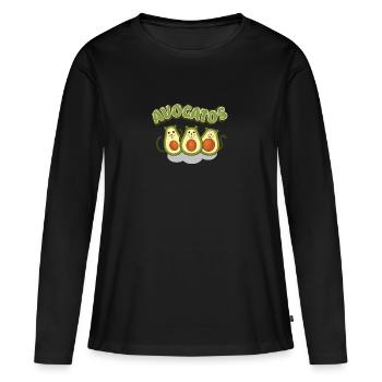 Les chats aiment> AvoGatos - Funny Cats Avocat - T-shirt manches longues Premium bio Femme - noir - Devant - Julia (174cm)