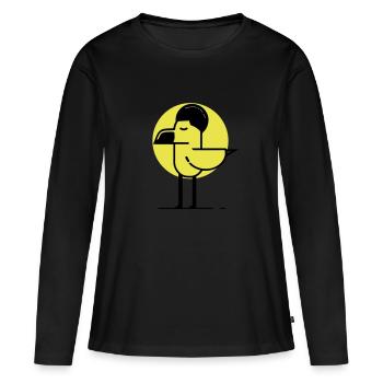 Afro flamant - T-shirt manches longues Premium bio Femme - noir - Devant - Julia (174cm)