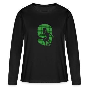 Fußball soccer sport Fußballer Fußballplatz - Frauen Premium Bio Langarmshirt - Schwarz - Vorne - Julia (174cm)