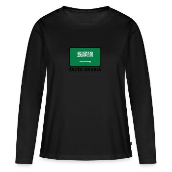 Drapeau national d'Arabie Saoudite - T-shirt manches longues Premium bio Femme - noir - Devant - Julia (174cm)