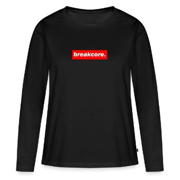 techno mixe rouge bass bpm breakcore - T-shirt manches longues Premium bio Femme - noir - Devant - Julia (174cm)