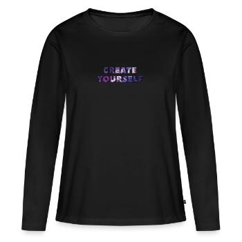 CREATE UNIVERS VOUS - T-shirt manches longues Premium bio Femme - noir - Devant - Julia (174cm)