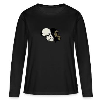 Evolution - Frauen Premium Bio Langarmshirt - Schwarz - Vorne - Julia (174cm)