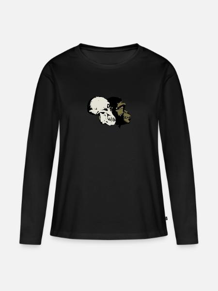 Evolution - Frauen Premium Bio Langarmshirt - Schwarz
