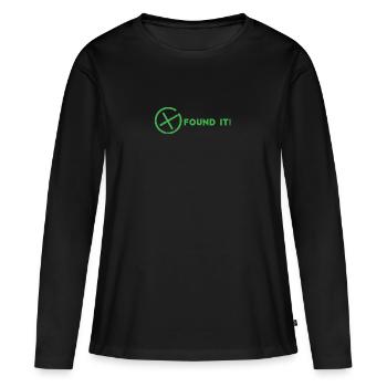 Geocaching, geocache, gps, randonnée, Nerd - T-shirt manches longues Premium bio Femme - noir - Devant - Julia (174cm)
