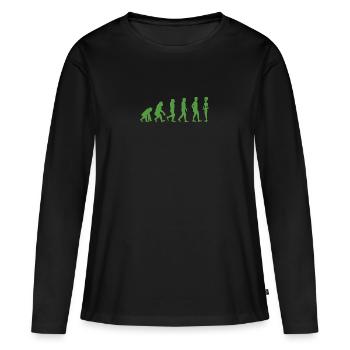 Alien / Zone 51 / UFO: Evolution - Singe - homme - - T-shirt manches longues Premium bio Femme - noir - Devant - Julia (174cm)
