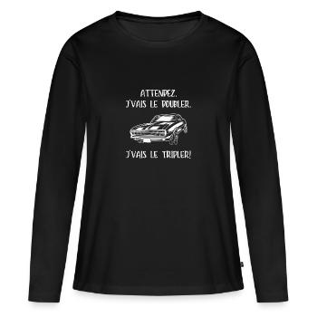 je vais le tripler - T-shirt manches longues Premium bio Femme - noir - Devant - Julia (174cm)