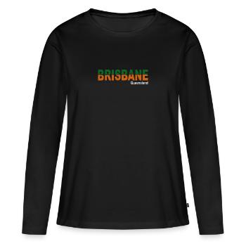 BRISBANE - Queensland - Australie - T-shirt manches longues Premium bio Femme - noir - Devant - Julia (174cm)