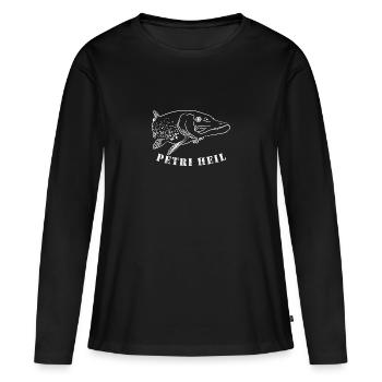 Petri Heil - Frauen Premium Bio Langarmshirt - Schwarz - Vorne - Julia (174cm)