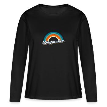 Waymaker Promise Keeper Miracle Worker , Jahrgang - Frauen Premium Bio Langarmshirt - Schwarz - Vorne - Julia (174cm)