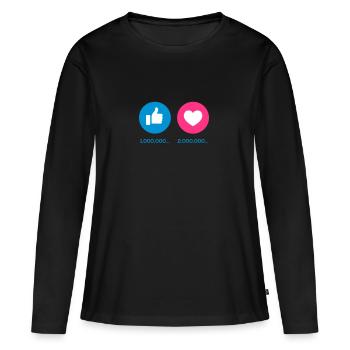 comme - T-shirt manches longues Premium bio Femme - noir - Devant - Julia (174cm)