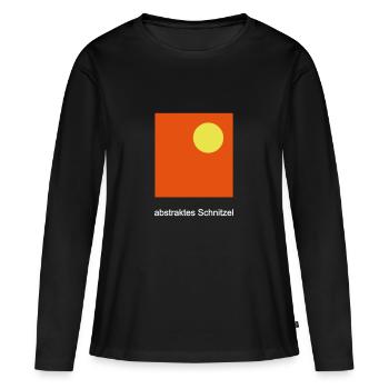 abstraktes Schnitzel, Wiener Schnitzel, Schnitzel, - Frauen Premium Bio Langarmshirt - Schwarz - Vorne - Julia (174cm)