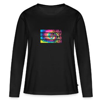 Dada Papa Papa Bruh Cravate Affligée Dye Hommes Femme - T-shirt manches longues Premium bio Femme - noir - Devant - Julia (174cm)