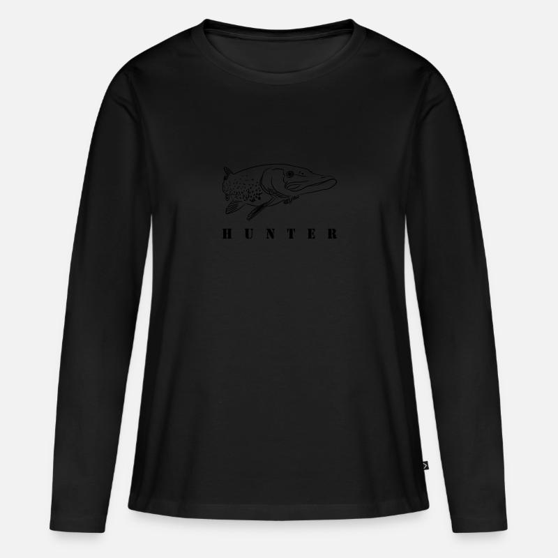 Hecht - Frauen Premium Bio Langarmshirt - Schwarz