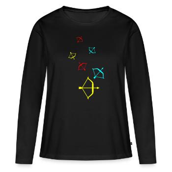 Arc et flèche - T-shirt manches longues Premium bio Femme - noir - Devant - Julia (174cm)