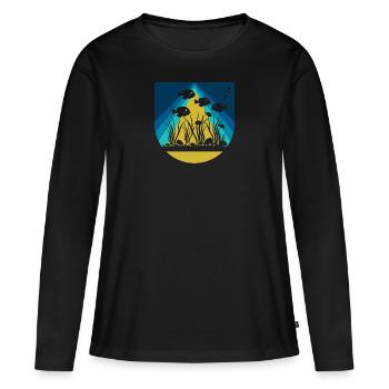 Calmar d’aquarium - T-shirt manches longues Premium bio Femme - noir - Devant - Julia (174cm)