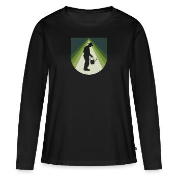 Gartenarbeit Gartenbau Blume - Frauen Premium Bio Langarmshirt - Schwarz - Vorne - Julia (174cm)