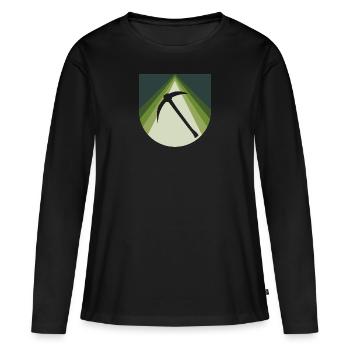 Mine Minenarbeiter Bergmann - Frauen Premium Bio Langarmshirt - Schwarz - Vorne - Julia (174cm)