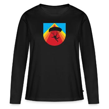 Skydiving Adrenalin Skydive - Frauen Premium Bio Langarmshirt - Schwarz - Vorne - Julia (174cm)
