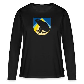Amphibie Teich - Frauen Premium Bio Langarmshirt - Schwarz - Vorne - Julia (174cm)