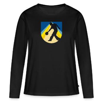 Bowling Pin Kugel - Frauen Premium Bio Langarmshirt - Schwarz - Vorne - Julia (174cm)