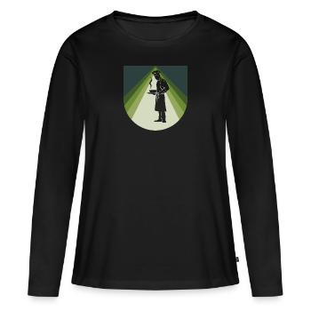 Chef cuisinier Arts culinaires - T-shirt manches longues Premium bio Femme - noir - Devant - Julia (174cm)
