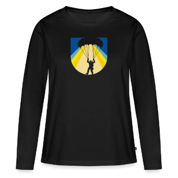 Paragliding Flugsport Adrenalin - Frauen Premium Bio Langarmshirt - Schwarz - Vorne - Julia (174cm)